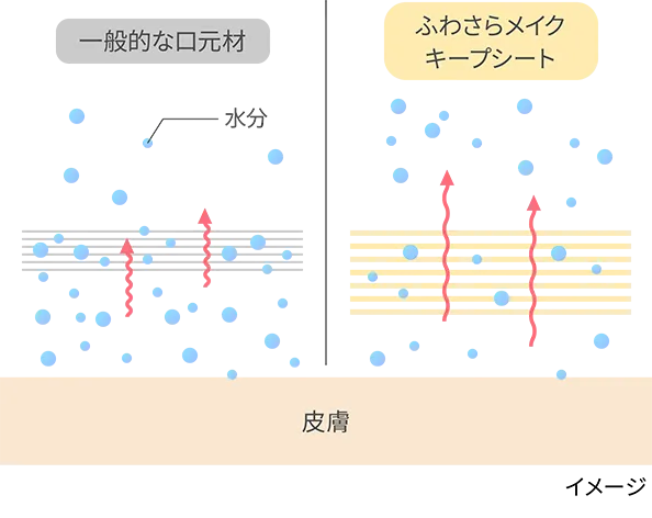 一般的な口元材 ふわさらメイクキープシート