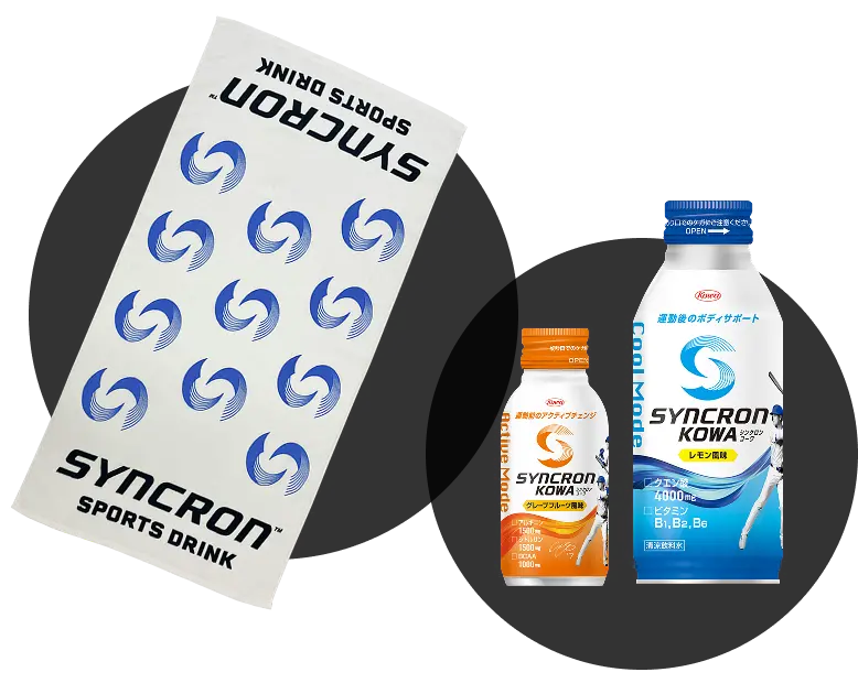 シンクロンロゴタオル、シンクロンコーワ アクティブモードクールモード 商品画像