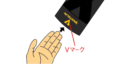 穿過 V 標記，使 X 形針織物在肘部內部。